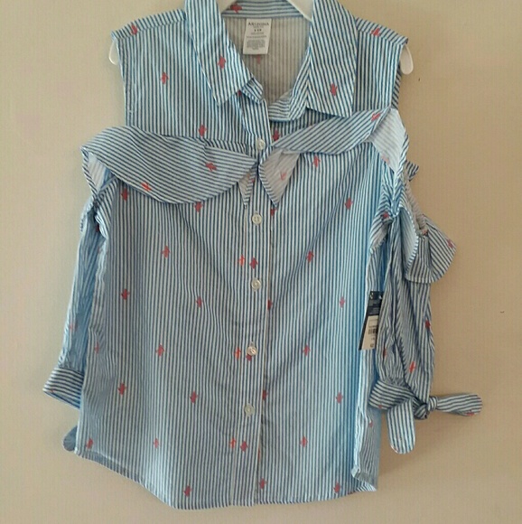 ARIZONA GIRLS COLD SHOULDER RUFFLE TOP - Picture 1 of 4